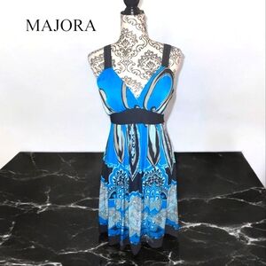 Y2K ⭐️ MAJORA Patterned Summer Dress - XLarge